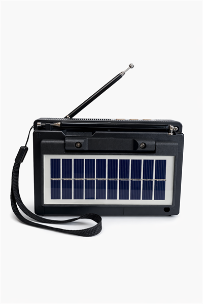 MD-979S Nostaljik Radyo Görünümlü Güneş Enerjili Bluetooth,Hafıza Kartı,Usb Bellek,Aux Ve Radyo Destekli Hoparlör Siyah