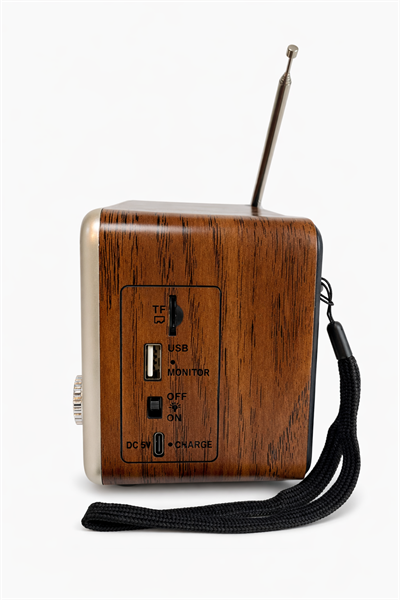 NS-6675BT Nostaljik Radyo Görünümlü Fenerli Bluetooth,Hafıza Kartı,Usb Bellek,Aux Ve Radyo Destekli Hoparlör Gri