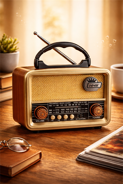 NS-8110BT Nostaljik Radyo Görünümlü Bluetooth,Hafıza Kartı,Usb Bellek,Aux Ve Radyo Destekli Hoparlör Gri