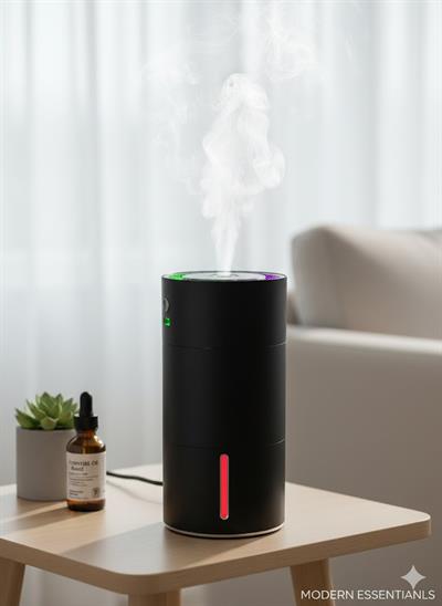 TELKUR W301 Premium Alüminyum Araç Nemlendirici ve RGB Işıklı Hava Tazeleyici Siyah