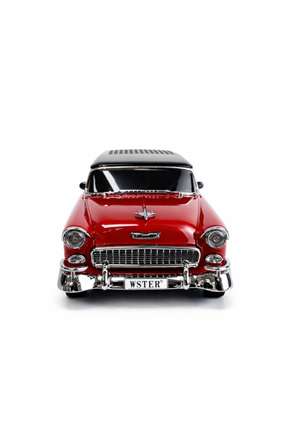 WS-1955 Nostaljik Araba Görünümlü Bluetooth,Hafıza Kartı,Usb Bellek,Aux Ve Radyo Destekli Hoparlör Kırmızı