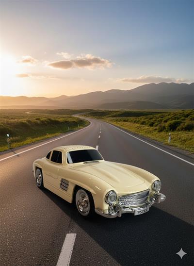WS-300SL Nostaljik Araba Görünümlü Bluetooth,Hafıza Kartı,Usb Bellek,Aux Ve Radyo Destekli Hoparlör Bej
