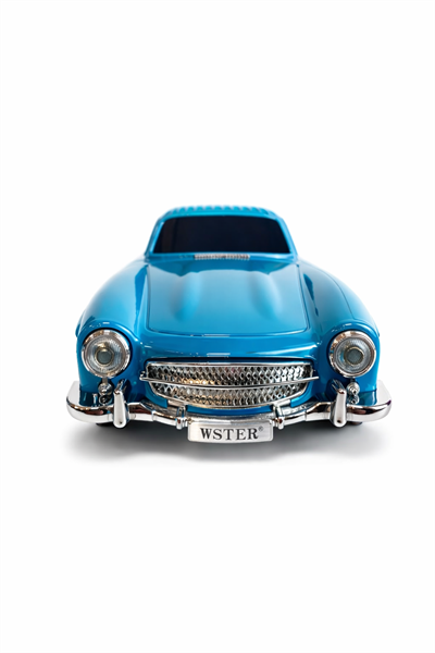 WS-300SL Nostaljik Araba Görünümlü Bluetooth,Hafıza Kartı,Usb Bellek,Aux Ve Radyo Destekli Hoparlör Turkuaz