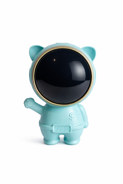X-878 Astronot Figürlü RGB Işıklı Bluetooth Hoparlör USB & TF Kart Destekli Mavi