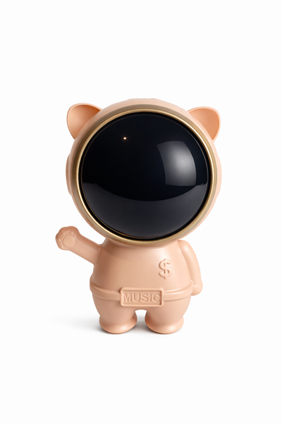 X-878 Astronot Figürlü RGB Işıklı Bluetooth Hoparlör USB & TF Kart Destekli Pembe