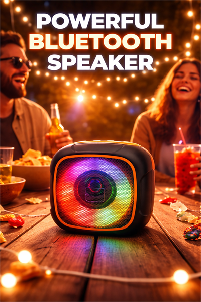 X-933 RGB Işıklı Taşınabilir Bluetooth Hoparlör – Güçlü Ses, USB & AUX Turuncu