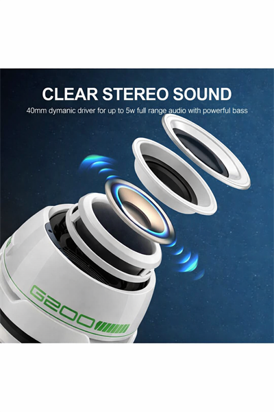 G200 Cepini Mıknatıslı Bluetooth Speaker  iPhone android Telefon standı  5W Mini RGB Beyaz
