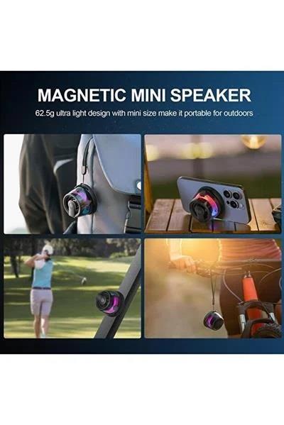 G200 Cepini Mıknatıslı Bluetooth Speaker  iPhone android Telefon standı  5W Mini RGB Siyah