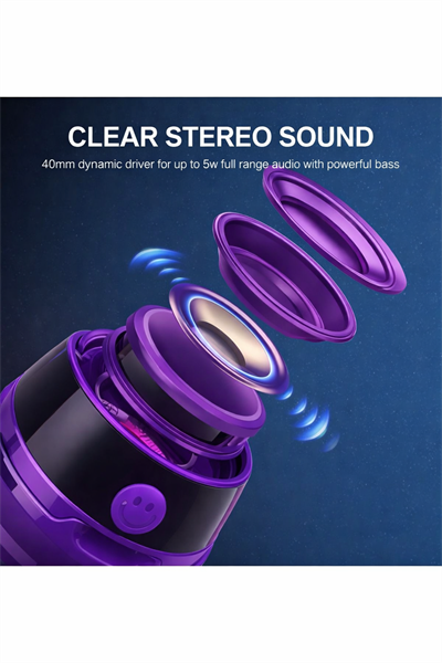 G200 Cepini Mıknatıslı Bluetooth Speaker  iPhone android Telefon standı  5W Mini RGB Mor
