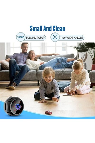 i-CAM Mini WiFi Güvenlik Kamerası – 1080P Full HD, 140° Geniş Açı, Akıllı Uzaktan İzleme