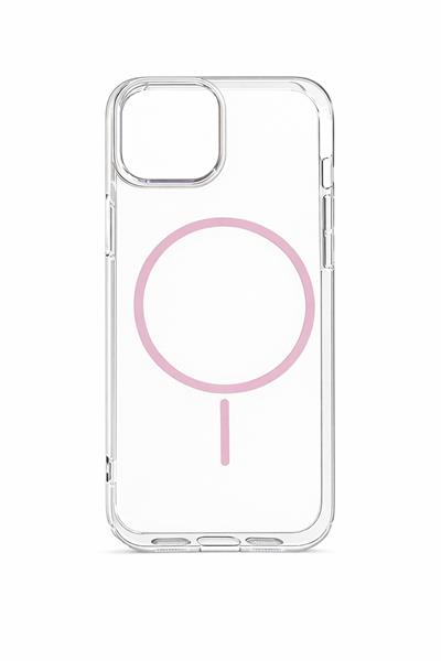 İPhone 11 Uyumlu Magsafei Renkli Sert Mika Sararmaz Kılıf Açık Pembe