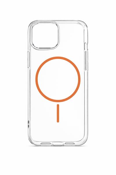 İPhone 11 Uyumlu Magsafei Renkli Sert Mika Sararmaz Kılıf Turuncu