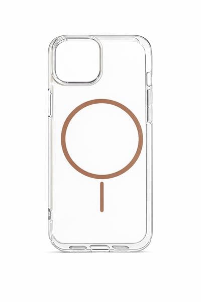 İPhone 12-12 Pro Uyumlu Magsafei Renkli Sert Mika Sararmaz Kılıf Kahve Rengi