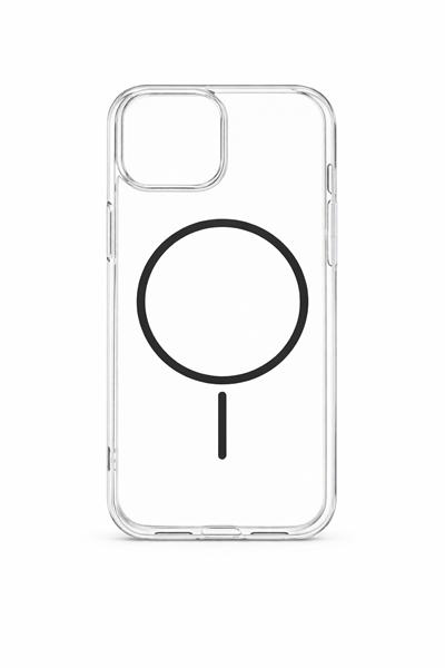İPhone 15 Pro Max Uyumlu Magsafei Renkli Sert Mika Sararmaz Kılıf Siyah
