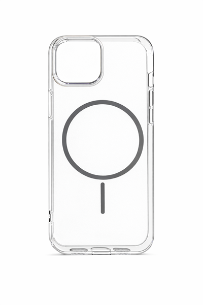 İPhone 15 Pro Max Uyumlu Magsafei Renkli Sert Mika Sararmaz Kılıf Gri
