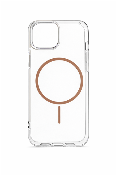 İPhone 15 Pro Max Uyumlu Magsafei Renkli Sert Mika Sararmaz Kılıf Kahve Rengi