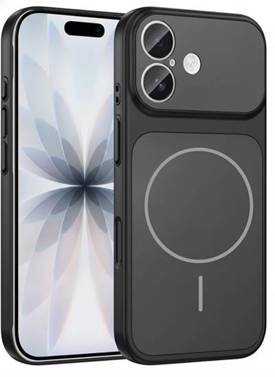 İPhone 16 Uyumlu İPhone 17 Görünümlü Magsafeli Kamera Kamera Lensli Kılıf Siyah