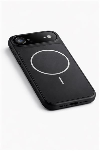 İPhone 17 Air Uyumlu İPhone 17 Pro Max Görünümlü Magsafeli Kamera Kamera Lensli Kılıf Siyah