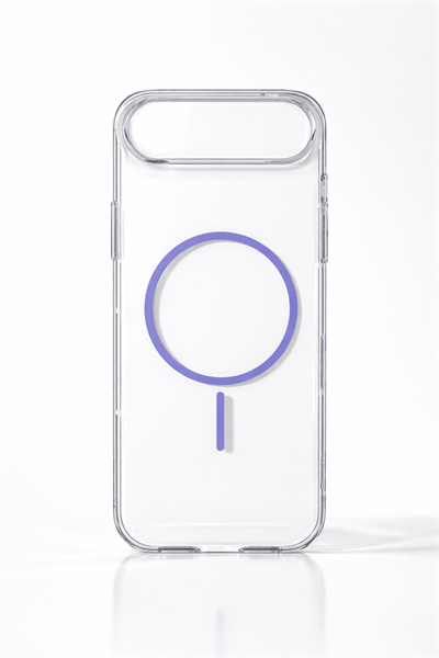 İPhone 17 Air Uyumlu Magsafei Renkli Sert Mika Sararmaz Kılıf Mor