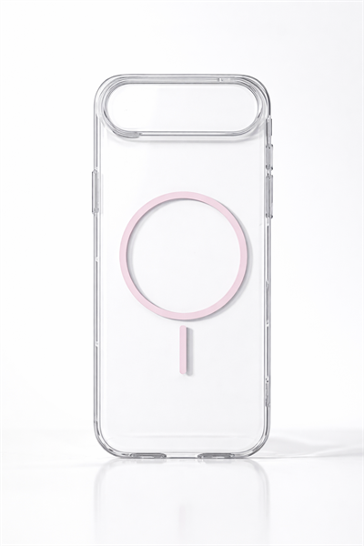 İPhone 17 Air Uyumlu Magsafei Renkli Sert Mika Sararmaz Kılıf Pembe