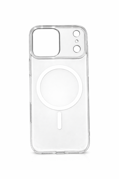 İPhone 17 Pro Max Uyumlu Magsafei Renkli Sert Mika Sararmaz Kılıf Beyaz