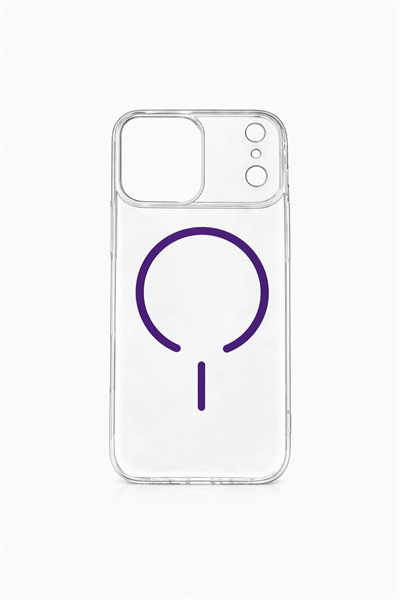 İPhone 17 Pro Max Uyumlu Magsafei Renkli Sert Mika Sararmaz Kılıf Lacivert