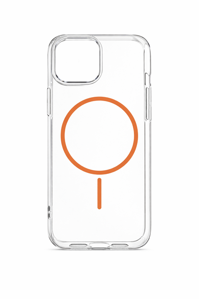 İPhone 17 Pro Max Uyumlu Magsafei Renkli Sert Mika Sararmaz Kılıf Turuncu