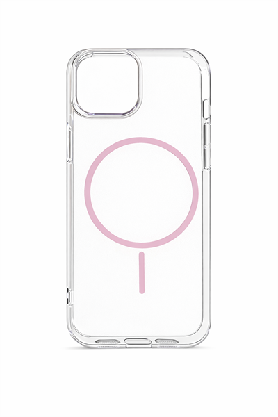 İPhone 17 Pro Max Uyumlu Magsafei Renkli Sert Mika Sararmaz Kılıf Pembe