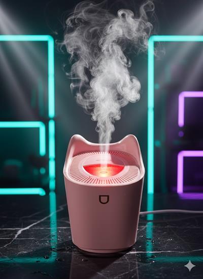 Ferro K3 Taşınabilir 2 Litre Hava Nemlendirici - Atmosfer Işıklı Ultrasonik Buhar Makinesi Pembe