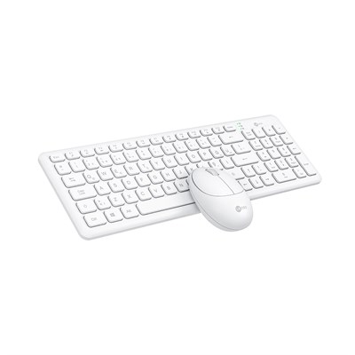 Kablosuz Türkçe Q Klavye Mouse Set – 2.4GHz USB, Sessiz Tuşlar, Ofis & Ev Kullanımı İçin Ergonomik (BEYAZ) (Lecoo KW204 )