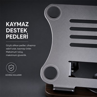 Katlanabilir Alüminyum Laptop Yükseltici Stand – 10KG Taşıma, 360° Rotasyon, Soğutmalı Masaüstü Tutucu