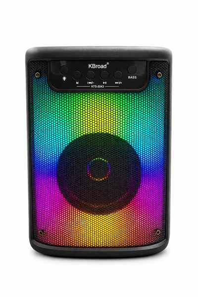 KTS-2043 Mikrofonlu RGB Işıklı Bluetooth Hoparlör – Güçlü Bass, USB/TF/AUX, FM Radyo