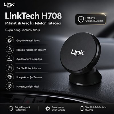 Konsol İçin Mıknatıslı Yapışabilen Araç İçi Telefon Tutacağı (LinkTech H708)