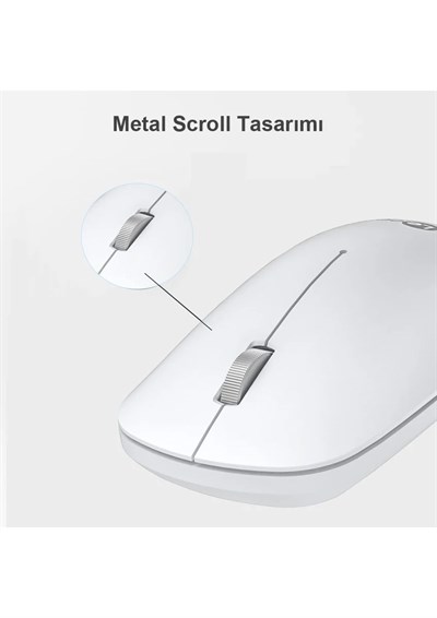 Lenovo Lecoo WS214 Sessiz Ergonomik Kablosuz Mouse – 2.4GHz Optik, USB Alıcılı, Hassas DPI, Ofis & Laptop Uyumlu (BEYAZ)