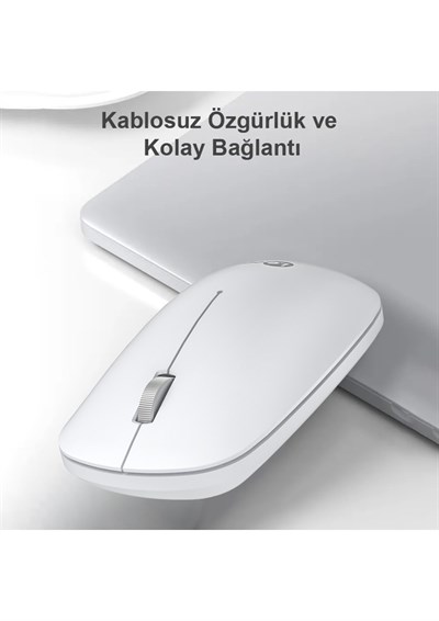 Lenovo Lecoo WS214 Sessiz Ergonomik Kablosuz Mouse – 2.4GHz Optik, USB Alıcılı, Hassas DPI, Ofis & Laptop Uyumlu (SİYAH)