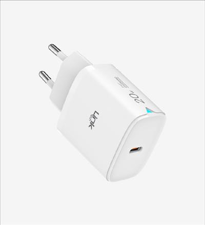 LinkTech C308 Safe Type-C Lightning Kablolu 20W Hızlı Şarj Adaptörü  Beyaz