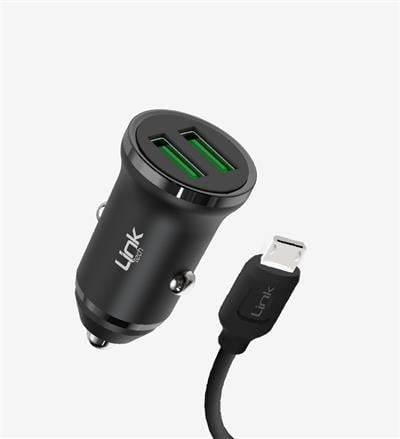 LinkTech C481 ECO Çevre Dostu With Micro USB Kablolu 12W Araç Şarj Aleti 