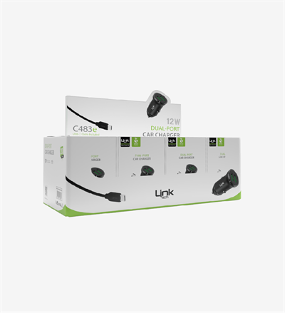 LinkTech C483 ECO Çevre Dostu Type-C Kablolu 12W Araç Şarj Aleti 