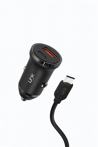 LinkTech C486 ECO Çevre Dostu Dual PD 20W WITH CTO C Cable Araç Şarj Aleti 