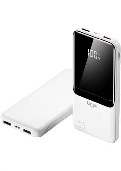 LinkTech EF94 Dijital Ekranlı 22,5W  9000 mAh PowerBank Beyaz