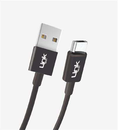 LinkTech K565 Strong 30cm 2.4A Mikro USB Powerbank Şarj Kablosu Siyah