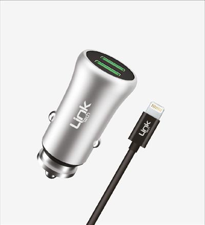LinkTech M582 Metal Lightning USB Araç Şarj Aleti 