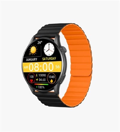 Linktech S104 Premium LT Watch 46mm Süper Amoled IP68 Suya Dayanıklı Akıllı Saat (TURUNCU SİYAH)