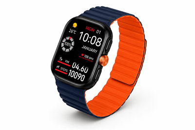 Linktech S105 Premium LT Watch 49mm Süper Amoled IP68 Suya Dayanıklı Akıllı Saat (MAVİ VE TURUNCU)