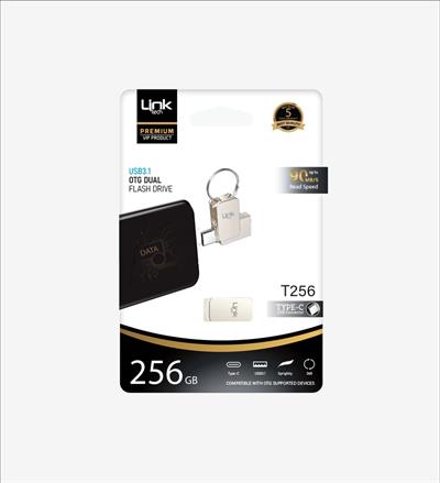 LinkTech T256 Premium Dual 90mb/ s 256GB Tip-C USB OTG Flash Bellek