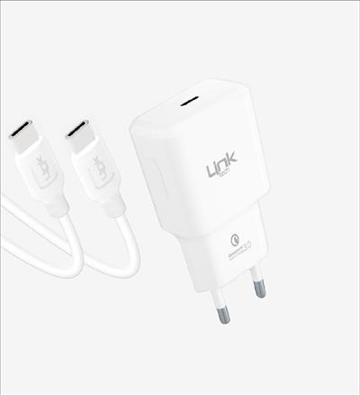 LinkTech T455e Strong ECO Çevre Dostu 20W Type-C Type-C Kablolu Şarj Aleti