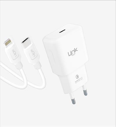 LinkTech T456e Strong ECO Çevre Dostu 20W Type-C Lightning Kablolu Şarj Aleti