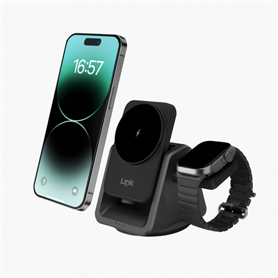 LinkTech W798 Premium 3ü 1 Arada Masa Üstü Wireless Telefon Standı & Şarj Aleti 