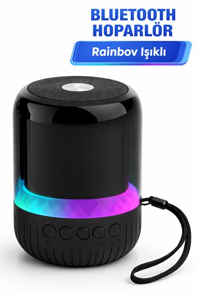 MAX-102 Mini Taşınabilir Bluetooth Hoparlör LED Işıklı – USB & TF Kart Destekli