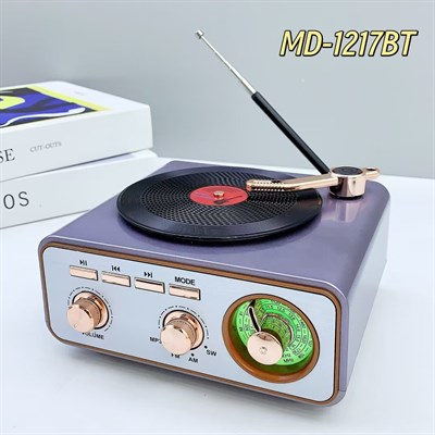 MD-1217BT Nostaljik Radyo Görünümlü Bluetooth,Hafıza Kartı,Usb Bellek,Aux Ve Radyo Destekli Hoparlör (TOZ PEMBE)